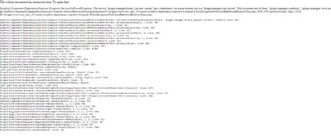 has a dependency on a non-existent service|symfony .